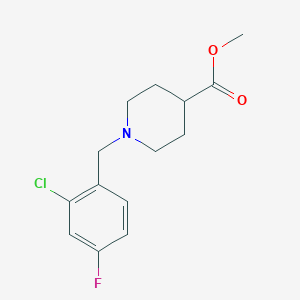 molecular formula C14H17ClFNO2 B7859505 Methyl 1-(2-chloro-4-fluorobenzyl)piperidine-4-carboxylate 