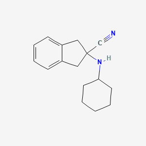 molecular formula C16H20N2 B7860080 2-(Cyclohexylamino)-1,3-dihydroindene-2-carbonitrile 