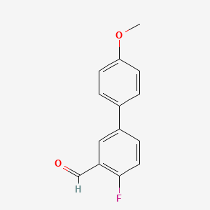 molecular formula C14H11FO2 B7860225 2-Fluoro-5-(4-methoxyphenyl)benzaldehyde 