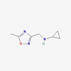 molecular formula C7H11N3O B7860490 N-((5-Methyl-1,2,4-oxadiazol-3-yl)methyl)cyclopropanamine 