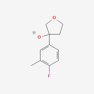 molecular formula C11H13FO2 B7861733 3-(4-Fluoro-3-methylphenyl)oxolan-3-ol 