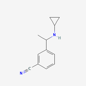 molecular formula C12H14N2 B7862197 3-[1-(Cyclopropylamino)ethyl]benzonitrile 