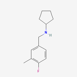 molecular formula C13H18FN B7863250 N-[(4-fluoro-3-methylphenyl)methyl]cyclopentanamine 