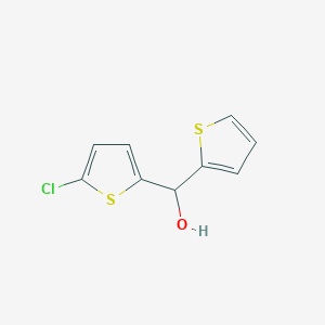 molecular formula C9H7ClOS2 B7863295 2-Chloro-5-thienyl-(2-thienyl)methanol 