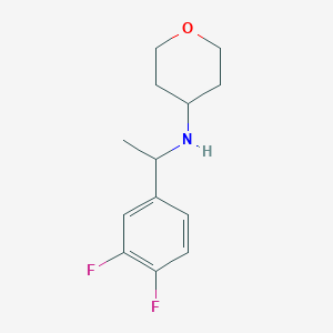 molecular formula C13H17F2NO B7864008 N-[1-(3,4-difluorophenyl)ethyl]oxan-4-amine 