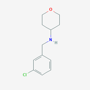 molecular formula C12H16ClNO B7864015 N-[(3-chlorophenyl)methyl]oxan-4-amine 