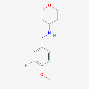 molecular formula C13H18FNO2 B7864049 N-[(3-fluoro-4-methoxyphenyl)methyl]oxan-4-amine 