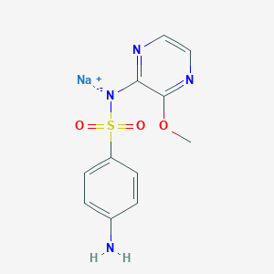 molecular formula C11H12N4NaO3S B078652 Sodium;(4-aminophenyl)sulfonyl-(3-methoxypyrazin-2-yl)azanide CAS No. 14441-76-0