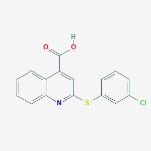 molecular formula C16H10ClNO2S B7865337 2-[(3-Chlorophenyl)thio]quinoline-4-carboxylic acid 