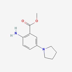molecular formula C12H16N2O2 B7866044 Methyl 2-amino-5-(pyrrolidin-1-yl)benzoate 