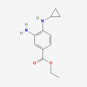molecular formula C12H16N2O2 B7866055 Ethyl 3-amino-4-(cyclopropylamino)benzoate 
