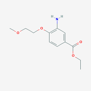 molecular formula C12H17NO4 B7866073 Ethyl 3-amino-4-(2-methoxyethoxy)benzoate 