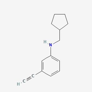 molecular formula C14H17N B7866235 N-(cyclopentylmethyl)-3-ethynylaniline 