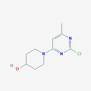 molecular formula C10H14ClN3O B7866280 1-(2-Chloro-6-methylpyrimidin-4-yl)piperidin-4-ol 