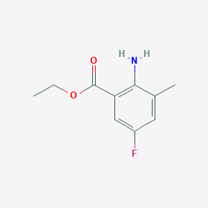 molecular formula C10H12FNO2 B7866938 Ethyl 2-amino-5-fluoro-3-methylbenzoate 