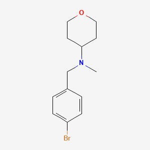 molecular formula C13H18BrNO B7867207 N-[(4-bromophenyl)methyl]-N-methyloxan-4-amine 