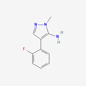 molecular formula C10H10FN3 B7867365 4-(2-Fluorophenyl)-1-methyl-1H-pyrazol-5-amine 