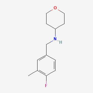 molecular formula C13H18FNO B7867431 N-[(4-fluoro-3-methylphenyl)methyl]oxan-4-amine 