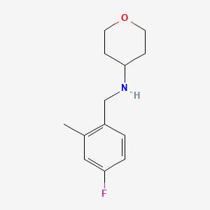 molecular formula C13H18FNO B7867432 N-[(4-fluoro-2-methylphenyl)methyl]oxan-4-amine 