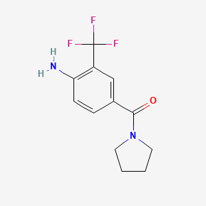 molecular formula C12H13F3N2O B7867483 (4-Amino-3-trifluoromethylphenyl)-pyrrolidin-1-yl-methanone 
