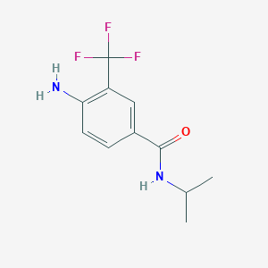 molecular formula C11H13F3N2O B7867492 4-Amino-N-isopropyl-3-trifluoromethyl-benzamide 