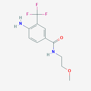 molecular formula C11H13F3N2O2 B7867495 4-amino-N-(2-methoxyethyl)-3-(trifluoromethyl)benzamide 