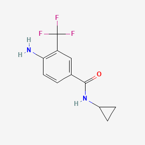 molecular formula C11H11F3N2O B7867500 4-amino-N-cyclopropyl-3-(trifluoromethyl)benzamide 