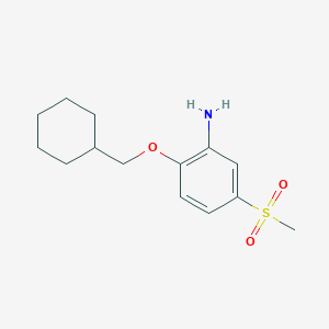 molecular formula C14H21NO3S B7868408 2-(Cyclohexylmethoxy)-5-(methylsulfonyl)aniline 