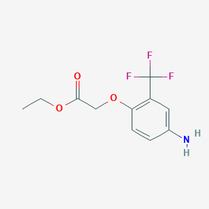 molecular formula C11H12F3NO3 B7868885 Ethyl 2-(4-amino-2-(trifluoromethyl)phenoxy)acetate 