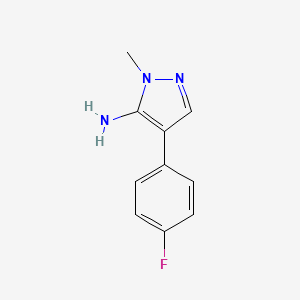 molecular formula C10H10FN3 B7868946 4-(4-Fluorophenyl)-1-methyl-1H-pyrazol-5-amine 