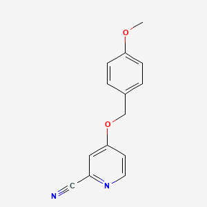 molecular formula C14H12N2O2 B7870592 4-((4-Methoxybenzyl)oxy)picolinonitrile 