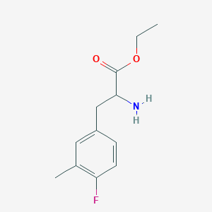 molecular formula C12H16FNO2 B7871224 Ethyl 2-amino-3-(4-fluoro-3-methylphenyl)propanoate 