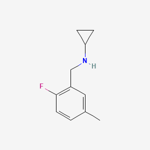 molecular formula C11H14FN B7871644 N-[(2-fluoro-5-methylphenyl)methyl]cyclopropanamine 