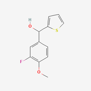 molecular formula C12H11FO2S B7872422 3-Fluoro-4-methoxyphenyl-(2-thienyl)methanol 