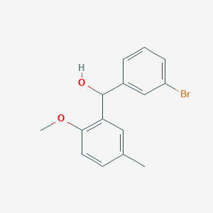 molecular formula C15H15BrO2 B7872486 (3-Bromophenyl)(2-methoxy-5-methylphenyl)methanol 