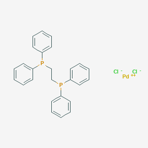 molecular formula C26H24Cl2P2Pd B078732 2-Diphenylphosphanylethyl(diphenyl)phosphane;palladium(2+);dichloride CAS No. 14647-24-6