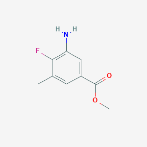 molecular formula C9H10FNO2 B7873411 Methyl 3-amino-4-fluoro-5-methylbenzoate 