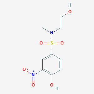 molecular formula C9H12N2O6S B7874301 4-hydroxy-N-(2-hydroxyethyl)-N-methyl-3-nitrobenzenesulfonamide 