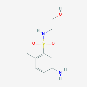 molecular formula C9H14N2O3S B078744 Benzenesulfonamide, 5-amino-N-(2-hydroxyethyl)-2-methyl- CAS No. 13248-55-0