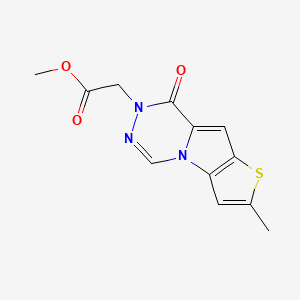 molecular formula C12H11N3O3S B7874905 methyl 2-(4-methyl-9-oxo-5-thia-1,10,11-triazatricyclo[6.4.0.02,6]dodeca-2(6),3,7,11-tetraen-10-yl)acetate 
