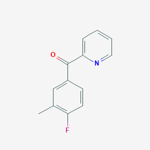 molecular formula C13H10FNO B7875323 2-(4-Fluoro-3-methylbenzoyl)pyridine 