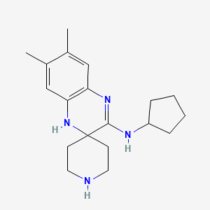 molecular formula C19H28N4 B7875914 N-cyclopentyl-6,7-dimethylspiro[4H-quinoxaline-3,4'-piperidine]-2-amine 