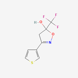 molecular formula C8H6F3NO2S B7876248 3-Thien-3-yl-5-(trifluoromethyl)-4,5-dihydroisoxazol-5-ol 
