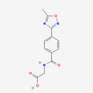 molecular formula C12H11N3O4 B7876341 N-[4-(5-methyl-1,2,4-oxadiazol-3-yl)benzoyl]glycine 