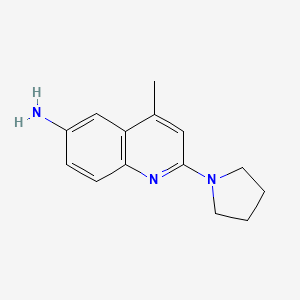 molecular formula C14H17N3 B7876401 4-Methyl-2-pyrrolidin-1-ylquinolin-6-amine 