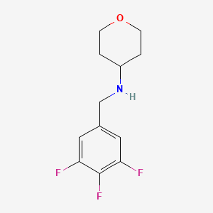 molecular formula C12H14F3NO B7876681 N-[(3,4,5-trifluorophenyl)methyl]oxan-4-amine 