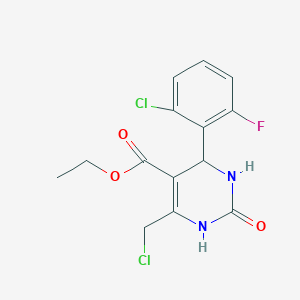 molecular formula C14H13Cl2FN2O3 B7877334 Ethyl 4-(2-chloro-6-fluorophenyl)-6-(chloromethyl)-2-oxo-1,2,3,4-tetrahydropyrimidine-5-carboxylate 