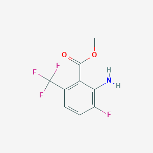 molecular formula C9H7F4NO2 B7877527 2-Amino-3-fluoro-6-trifluoromethyl-benzoic acid methyl ester 