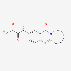 molecular formula C15H15N3O4 B7877931 Oxo[(12-oxo-6,7,8,9,10,12-hexahydroazepino[2,1-b]quinazolin-2-yl)amino]acetic acid 