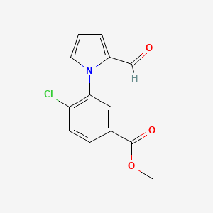 molecular formula C13H10ClNO3 B7877935 methyl 4-chloro-3-(2-formyl-1H-pyrrol-1-yl)benzoate 